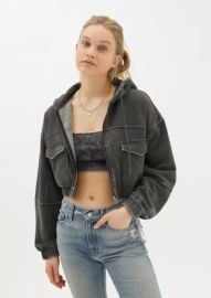 Yogi Fleece Cropped Hoodie Sweatshirt at Urban Outfitters