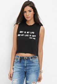 Yoko Ono Crop Top at Forever 21