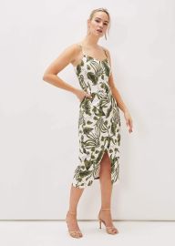 Yolanta Cotton Palm Print Midi Dress at Phase Eight