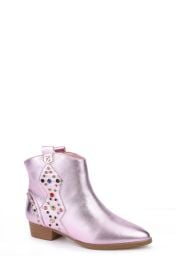 Yosi Samra Miss Dallas Studded Boot in Light Pink Metallic  at Nordstrom