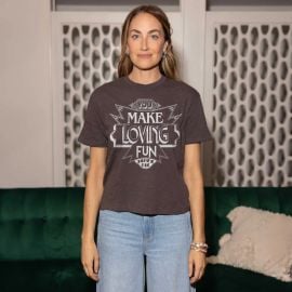 You Make Loving Fun Black Crop Tee james mae at James Mae