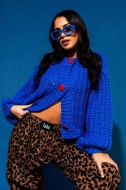 You Wish Hand Knit Chunky Cardigan in Blue Dressed in Lala at Dressed in Lala