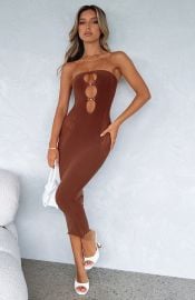 Your Peace Midi Dress Chocolate  124 at White Fox Boutique