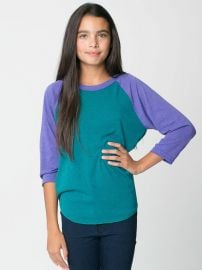 Youth Tri Blend Raglan tee at American Apparel