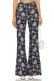 Yuhan Wang Rose Jacquard Trousers In Navy at Revolve