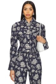Yuhan Wang Rose Slim Fit Jacket In Navy at Revolve