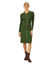 Yumi Women39s Belted Rib Knit Midi Dress With Pockets - Macy39s at Macys