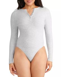 Yummie Katrina Henley Seamless Ribbed Bodysuit Bloomingdales at Bloomingdales