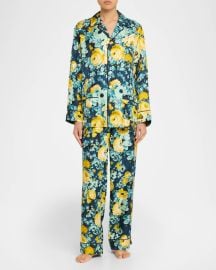 Yves Floral-Print Silk Twill Pajama Set at Neiman Marcus