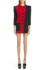 Yves Saint Laurent Asymmetric Colorblock Wool Minidress at Nordstrom