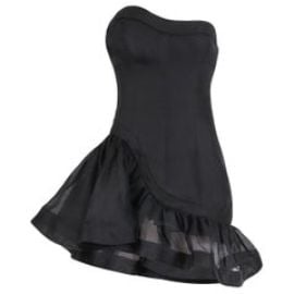 Yves Saint Laurent YSL Black Strapless Gazar Mini Cocktail Dress with Poppies at 1stDibs ysl cocktail dress ysl black dress at 1stdibs