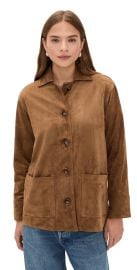 Z Supply Decker Faux Suede Chore Jacket Coconut L at Shopbop