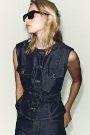 Z1975 Denim Belted Vest at Zara