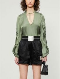 ZADIG VOLTAIRE Twenty V-neck satin top at Selfridges