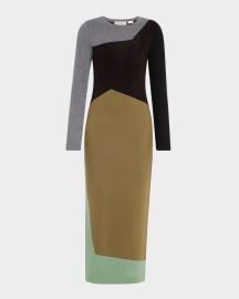 ZANKOV Miki Colorblock Knit Long-Sleeve Maxi Dress at Neiman Marcus