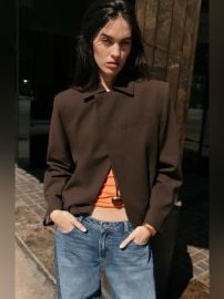 ZARA BROWN DOUBLE BREASTED LAPEL COLLAR BLAZER ✨️✨️✨️ at Poshmark