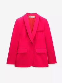 ZARA WOMEN NEW DINNER JACKET BLAZER WITH TUXEDO COLLAR NEON FUCHSIA 7995483 S eBay at eBay