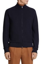 ZEGNA Cashseta Cashmere & Silk Mock Neck Zip Sweater at Nordstrom