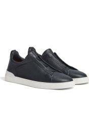 ZEGNA Triple Stitch Deerskin Leather Slip-On Sneaker at Nordstrom