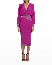 ZHIVAGO Lover Man Cocktail Dress with Satin Panels at Neiman Marcus