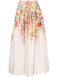 ZIMMERMANN Alight floral-print Linen Skirt - at Farfetch