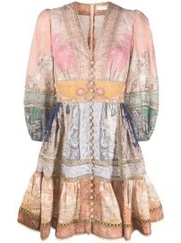 ZIMMERMANN Anneke Panelled Mini Dress - at Farfetch