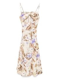 ZIMMERMANN Coco Midi Dress Neutrals at Farfetch