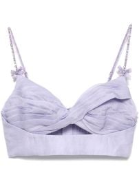 ZIMMERMANN Crush Twist Front Bralette Purple at Farfetch