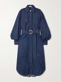 ZIMMERMANN Denim midi shirt dress at Net a Porter