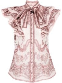 ZIMMERMANN Frilled Blouse Pink at Farfetch