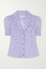 ZIMMERMANN High Tide cotton-blend lace blouse NET-A-PORTER at Net a Porter