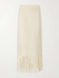 ZIMMERMANN Indra fringed crocheted cotton maxi skirt at Net a Porter