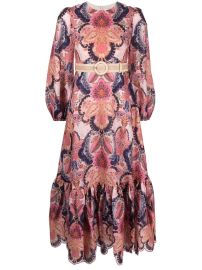 ZIMMERMANN Laurel Billow Emb Midi Dress - at Farfetch