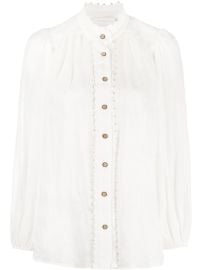 ZIMMERMANN Lyre embroidered-trim Blouse - at Farfetch