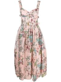 ZIMMERMANN Matchmaker floral-print Midi Dress Pink at Farfetch