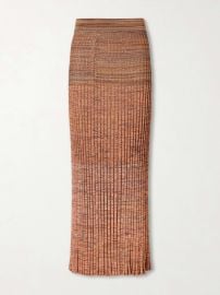 ZIMMERMANN Mouline ribbed-knit midi skirt at Net a Porter