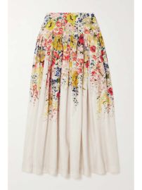 ZIMMERMANN NET SUSTAIN Alight floral-print linen skirt NET-A-PORTER at Net a Porter