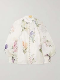 ZIMMERMANN Natura floral-print linen and silk-blend blouse NET-A-PORTER at Net a Porter