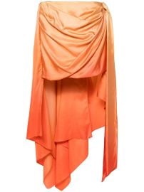 ZIMMERMANN Ombr Draped Midi Skirt Orange at Farfetch