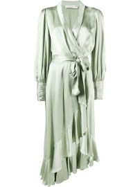 ZIMMERMANN Silk Wrap long-sleeve Dress - at Farfetch