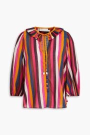 ZIMMERMANN Striped cotton-voile blouse at The Outnet