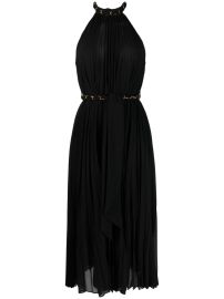 ZIMMERMANN chain-link Pleated Halterneck Dress - at Farfetch