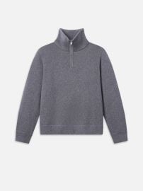 ZIP-UP WOOL SWEATER GREY MELANGE at Frame