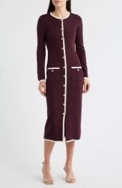 ZOE AND CLAIRE Long Sleeve Knit Midi Dress at Nordstrom