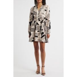 ZOE AND CLAIRE Mixed Print Long Sleeve Dress at Nordstrom