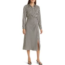 ZOE AND CLAIRE Side Knot Stripe Shirtdress at Nordstrom