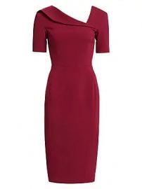 Zac Posen - Short-Sleeve Asymmetric Neck Crepe Sheath Dress at Saks Fifth Avenue