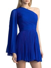 Zac Posen Asymmetric Pleated Chiffon Minidress at Saks Fifth Avenue