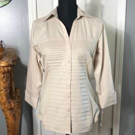 Zac amp Rachel Tops Nwt Zac Rachel Womens Small Blouse Open Cuffed 34 Sleeve Collared Button Up Poshmark at Poshmark