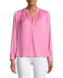 Zadig   Voltaire Tink Satin V-Neck Long-Sleeve Blouse at Bergdorf Goodman